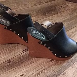 Wedged platform high heels